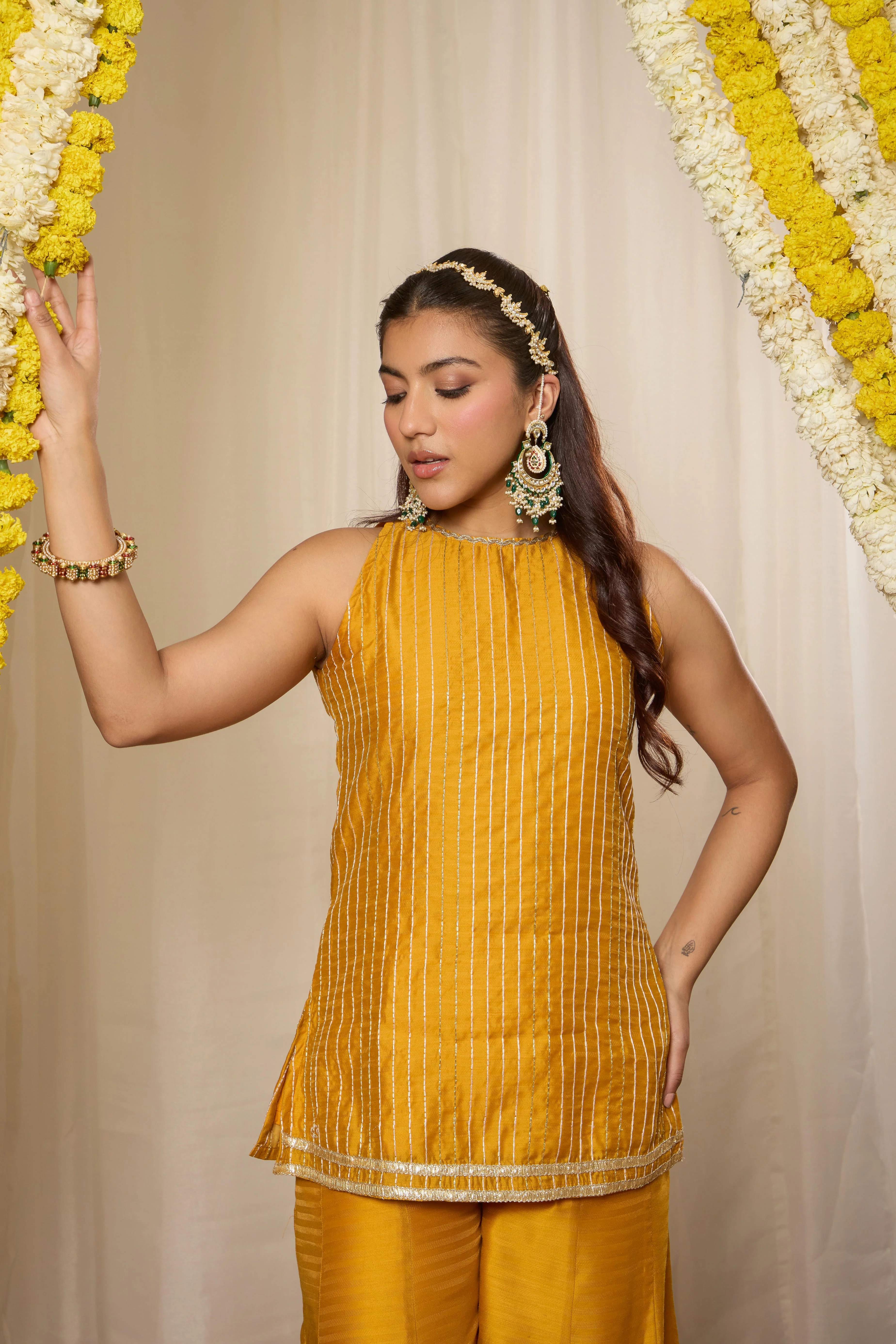 Malang Soft Amber Kurta Sharara Set - Image 6