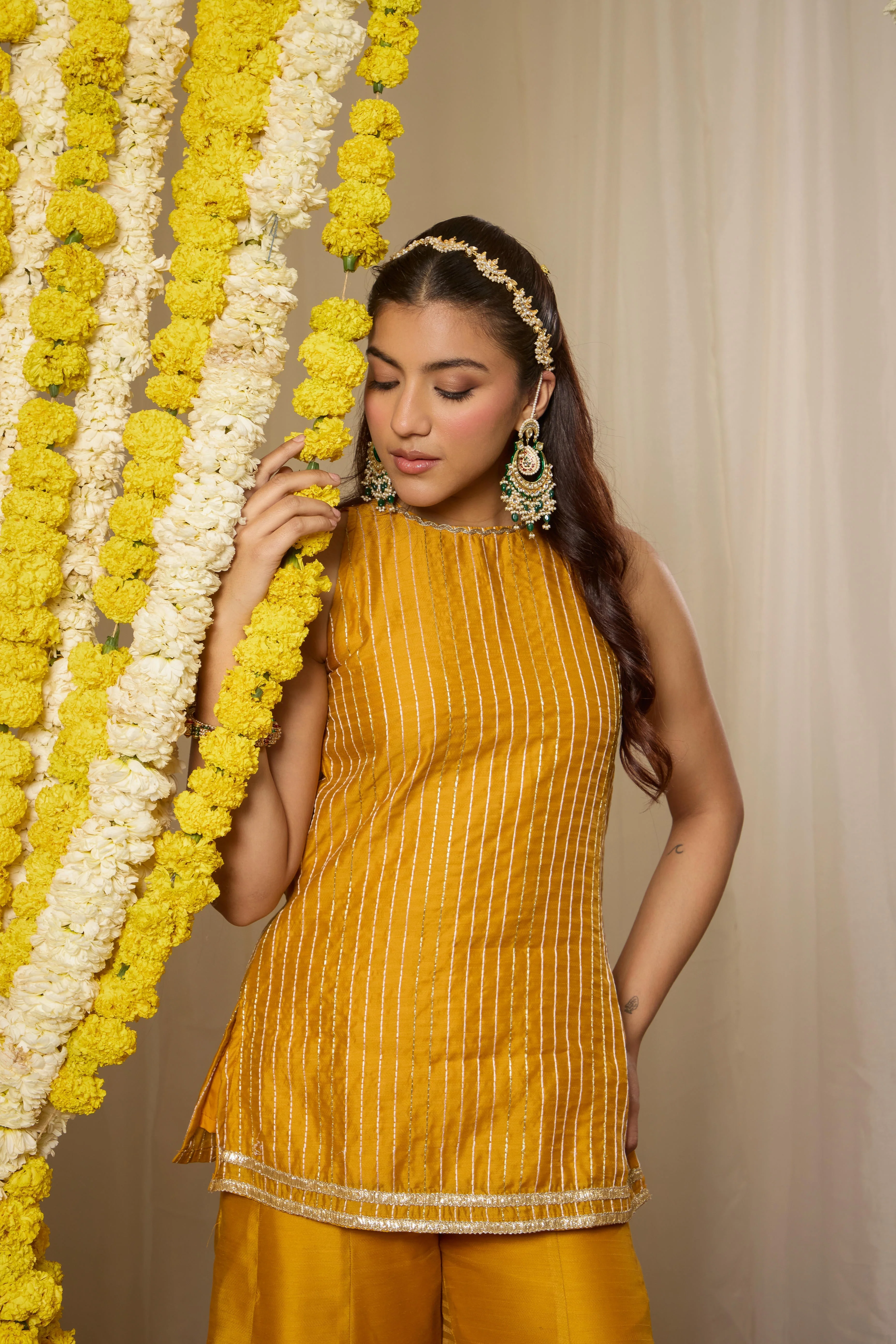Malang Soft Amber Kurta Sharara Set - Image 7