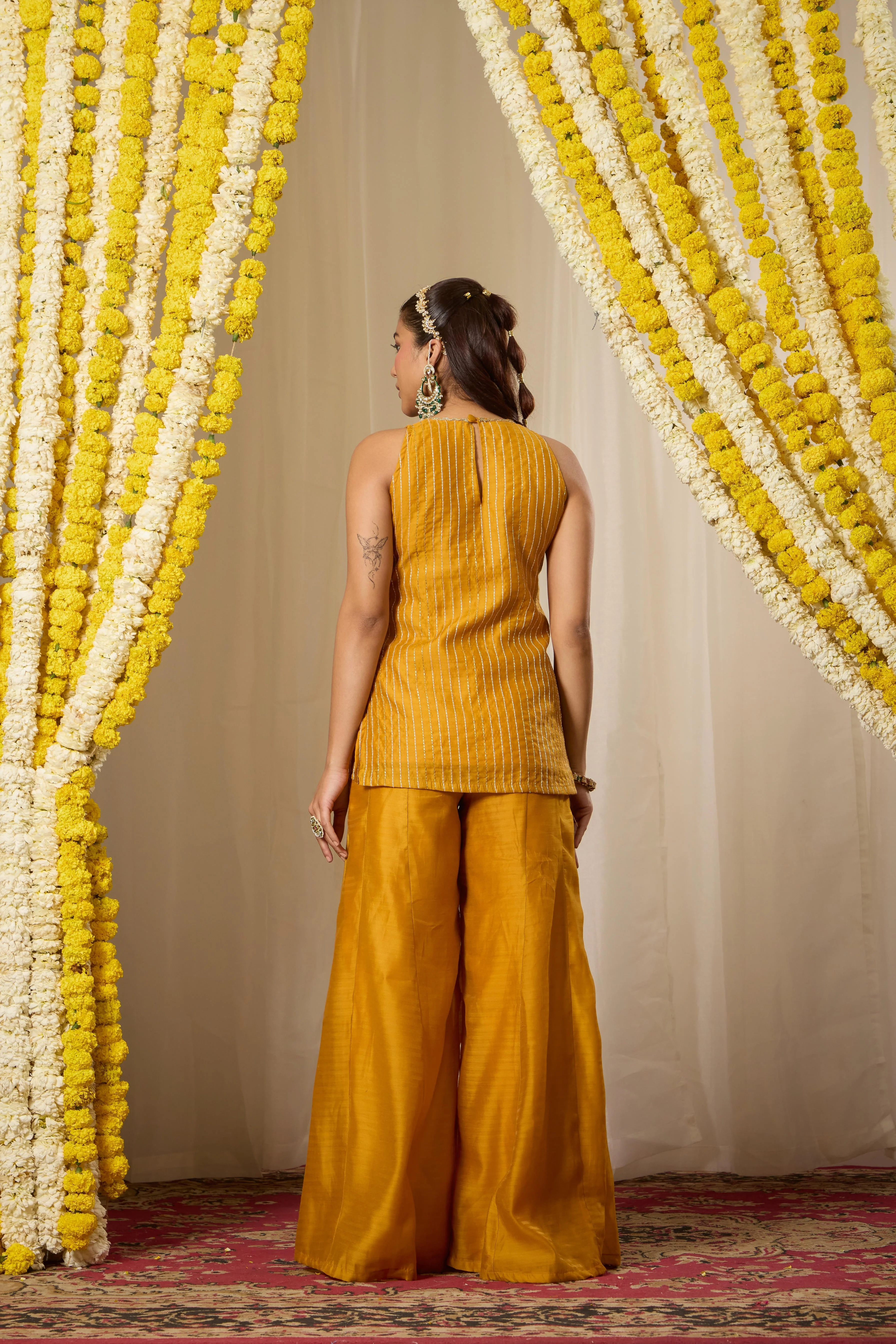 Malang Soft Amber Kurta Sharara Set - Image 8