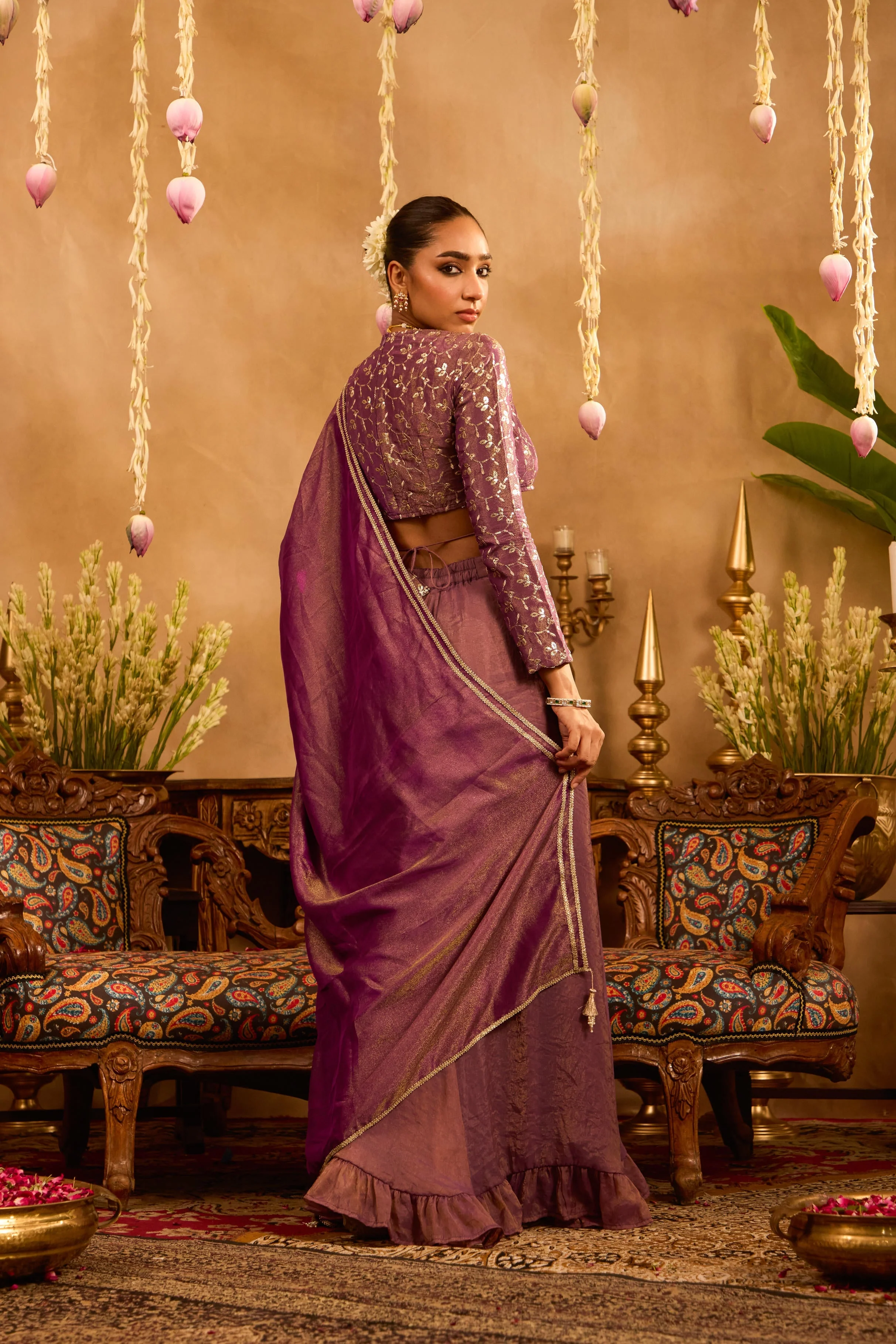 Mastaani Berry Dusk Lehenga Set - Image 4