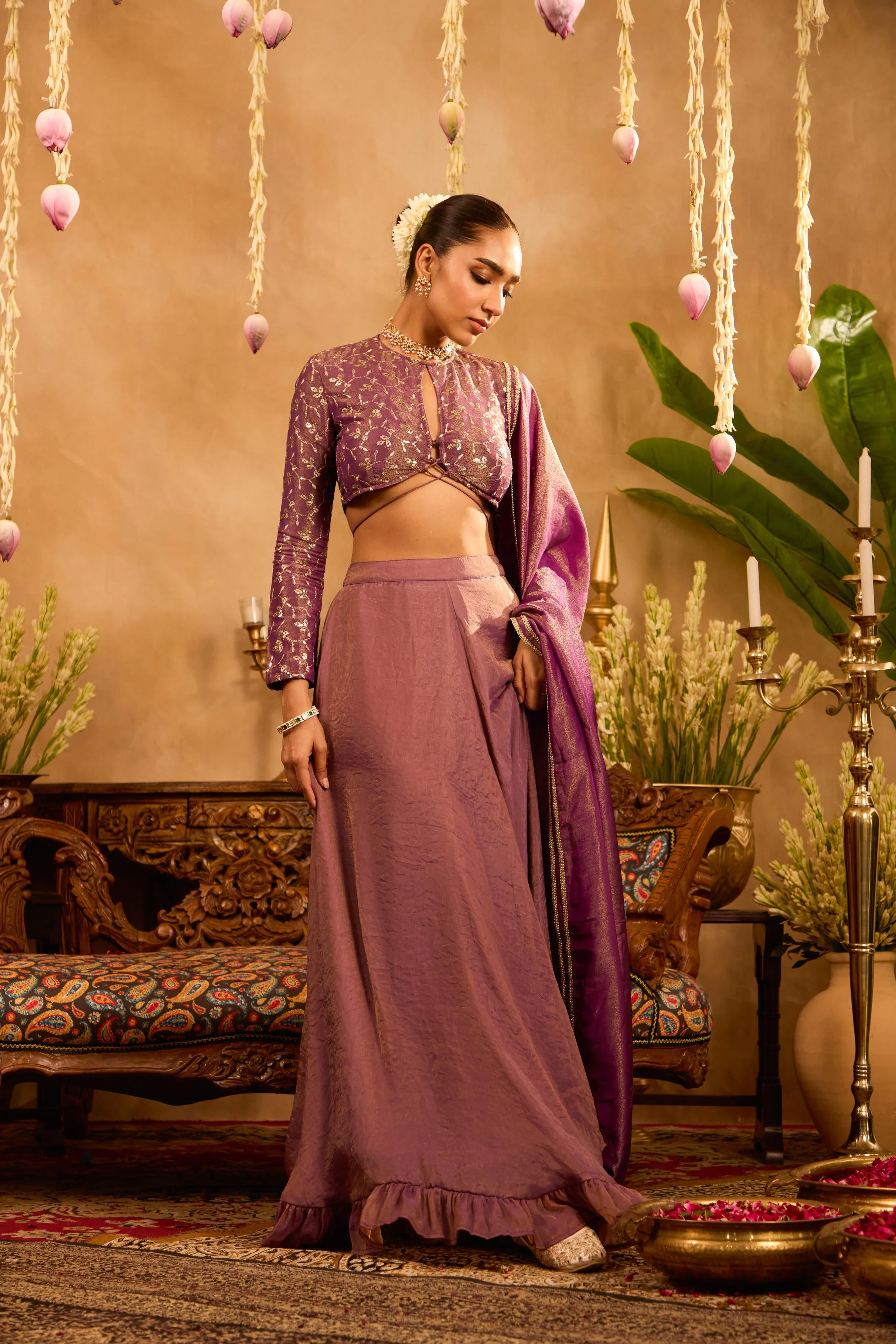 Mastaani Berry Dusk Lehenga Set - Image 7