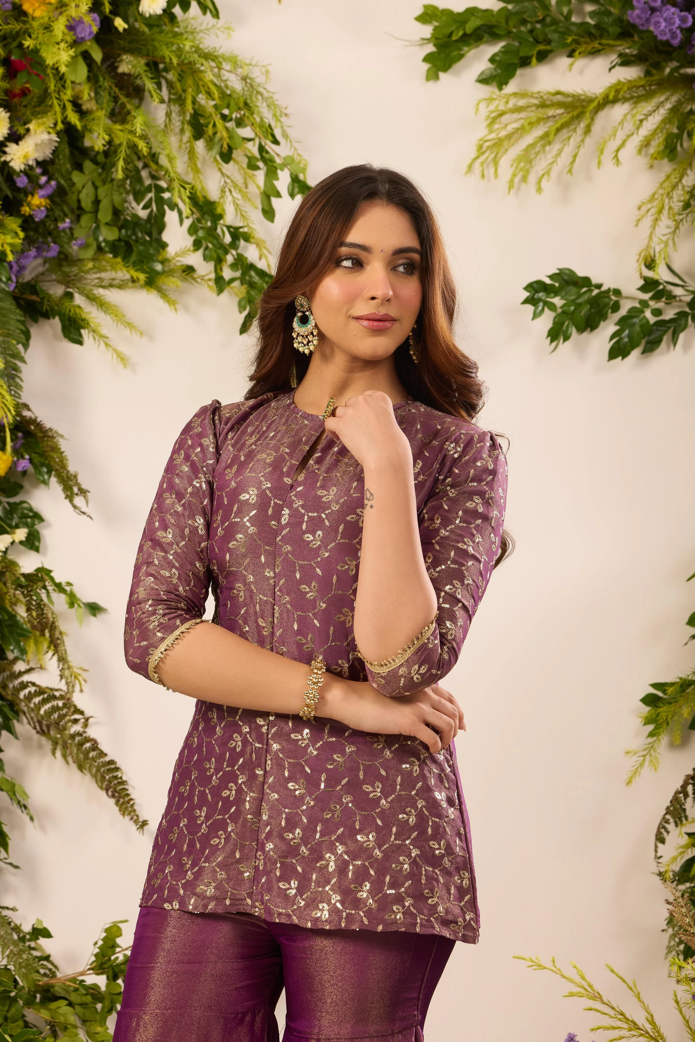 Mastaani Berry Shine Sharara Set - Image 2