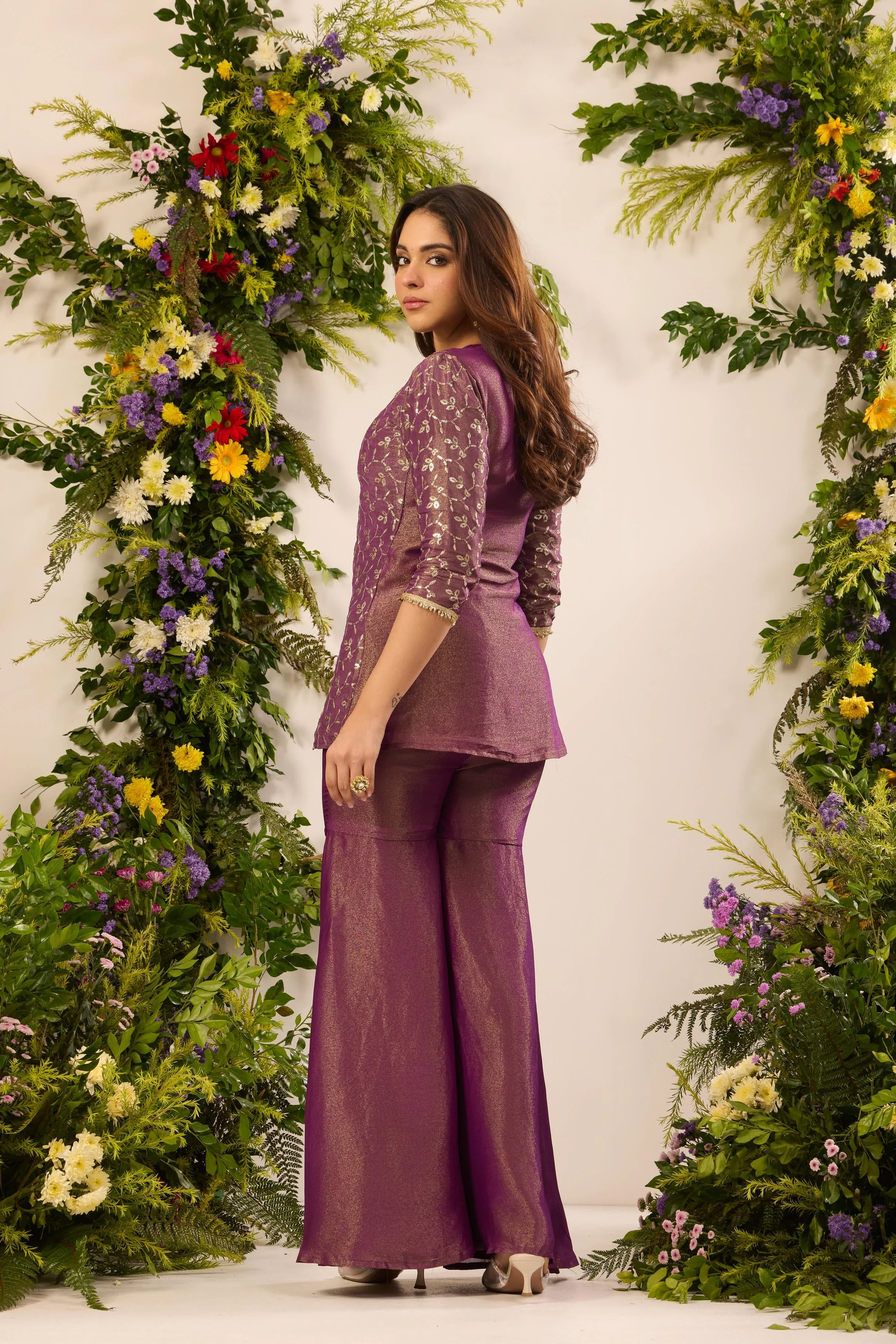 Mastaani Berry Shine Sharara Set - Image 4