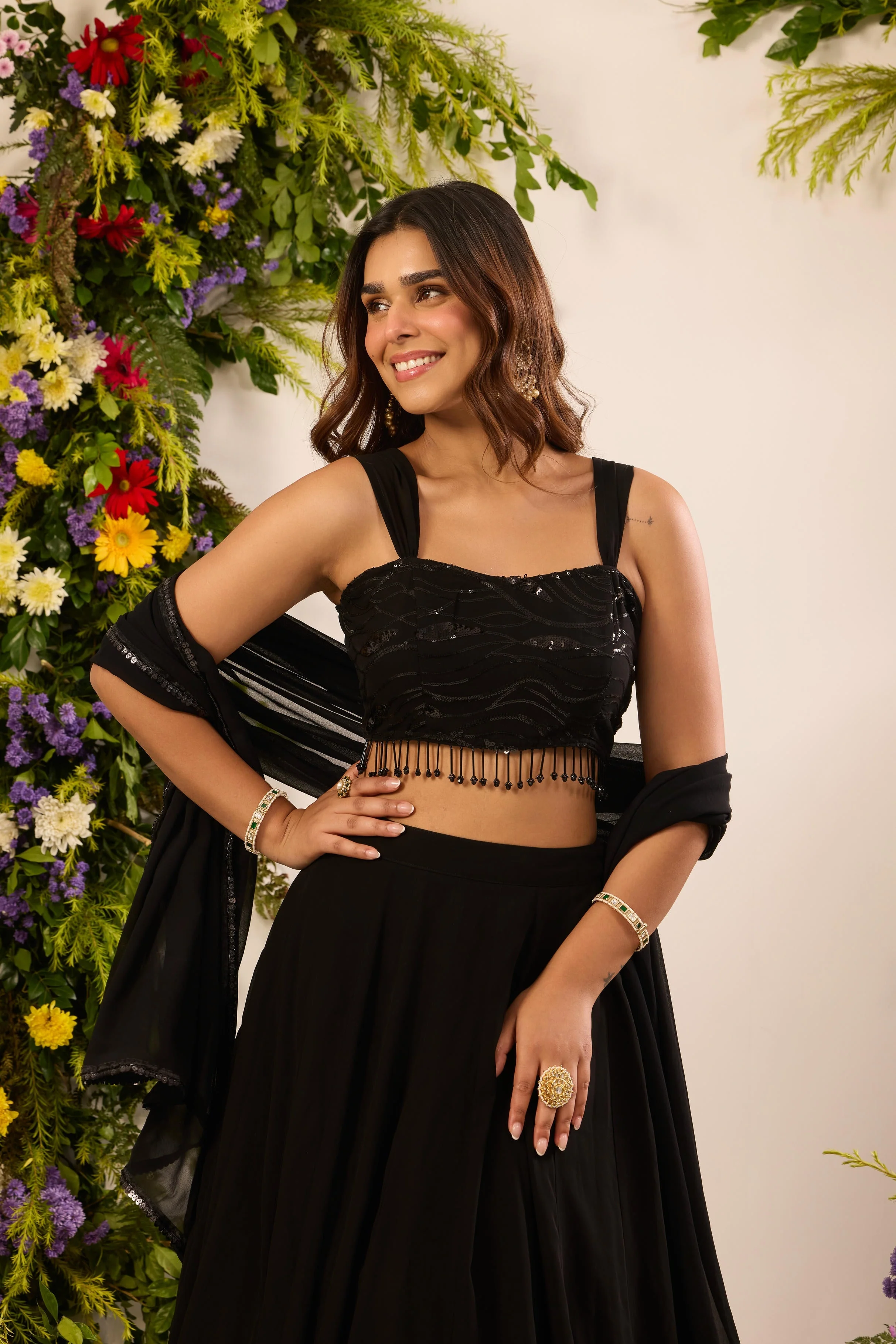Mastaani Black Allure Lehenga Set - Image 3