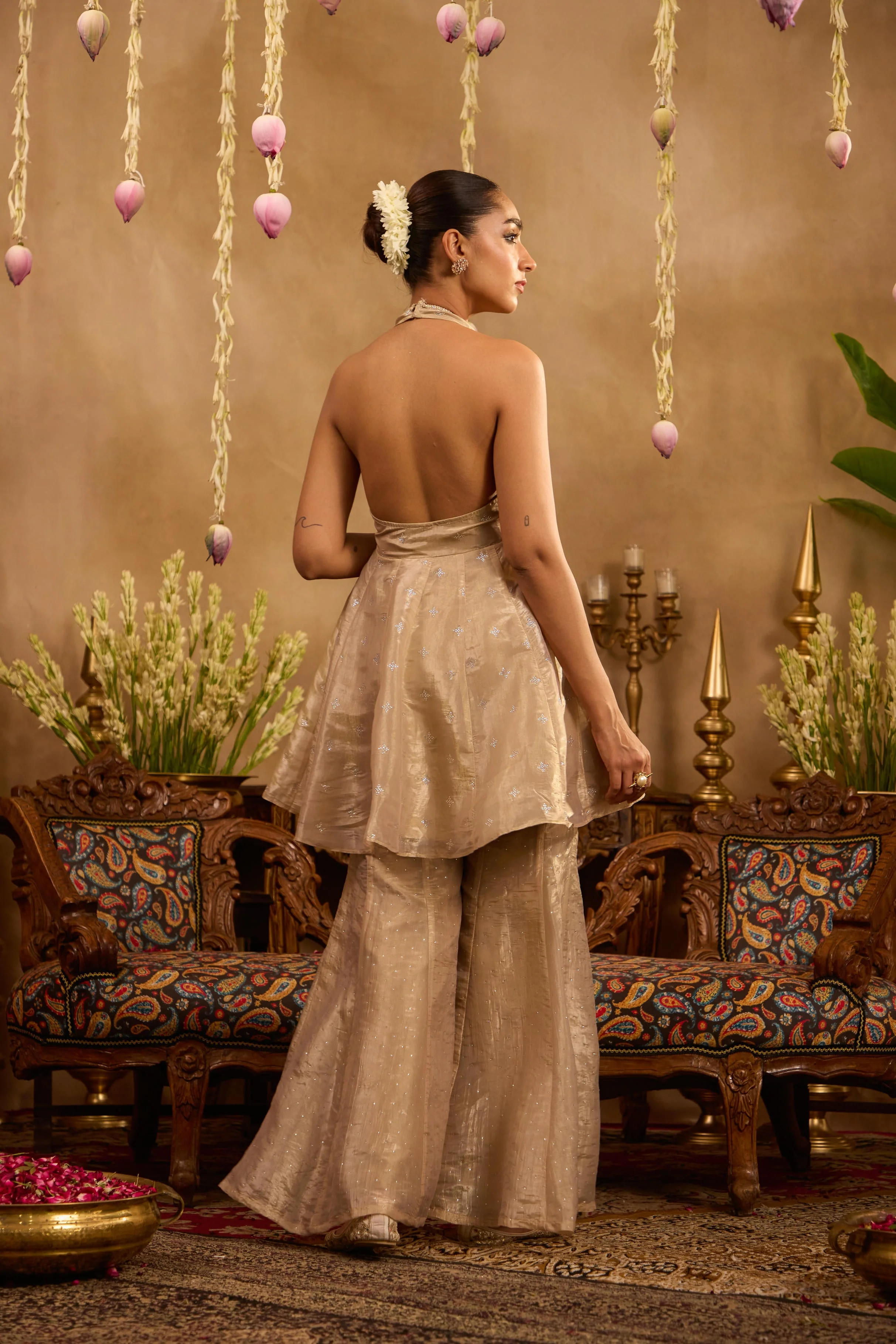 Mastaani Champagne Mist Peplum Kurta Set - Image 4