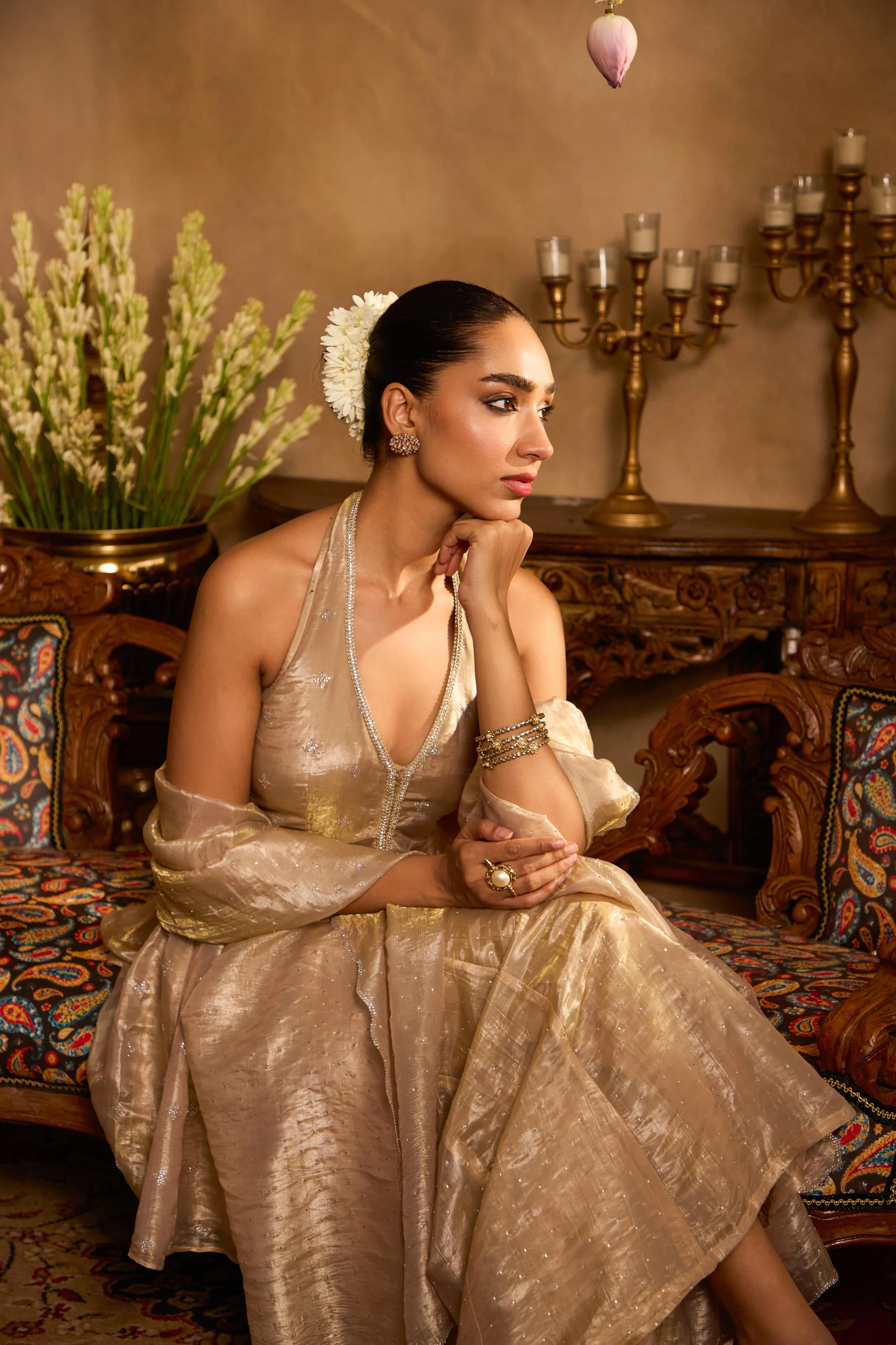 Mastaani Champagne Mist Peplum Kurta Set - Image 7
