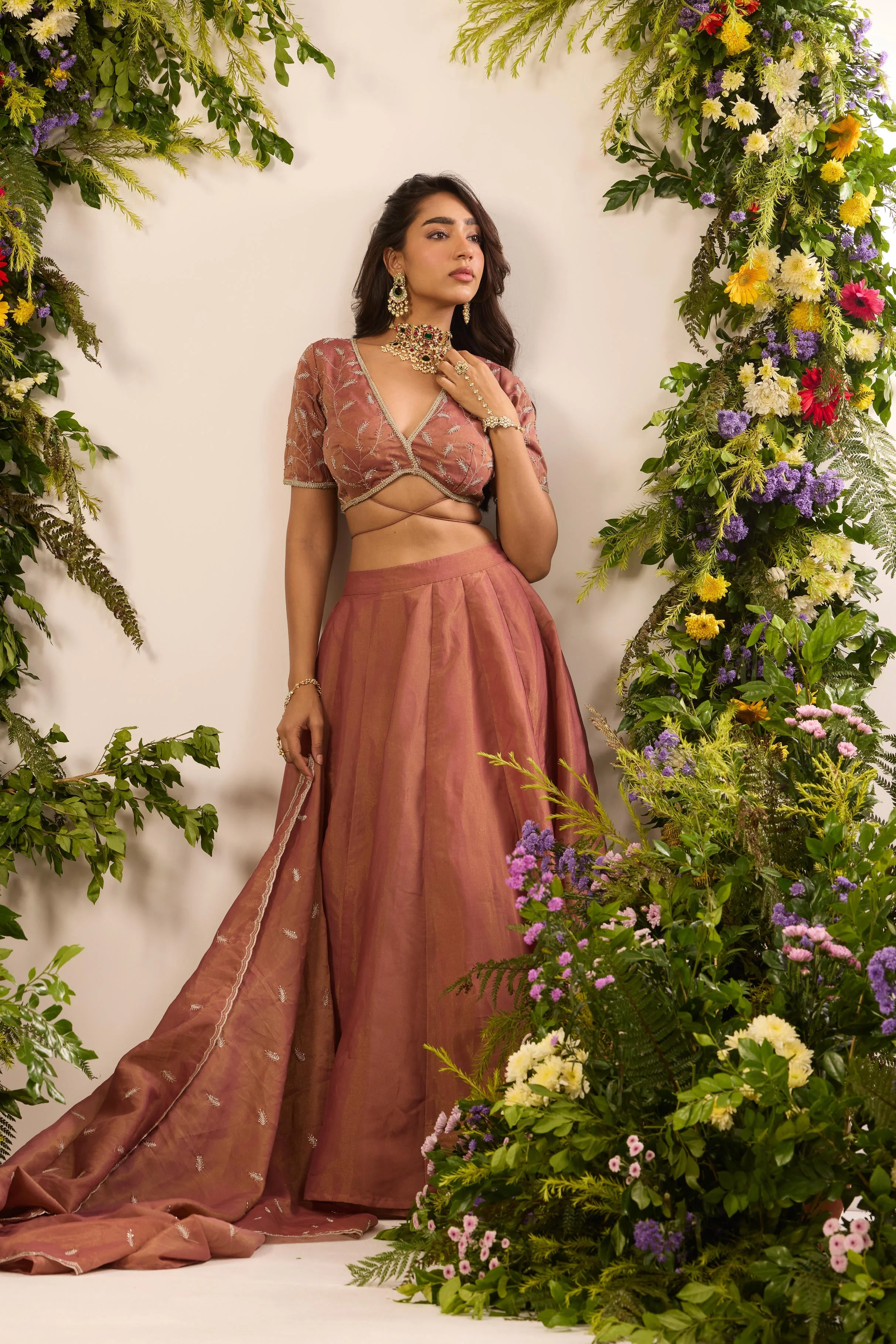 Mastaani Cinnamon Sheen Lehenga Set - Image 4