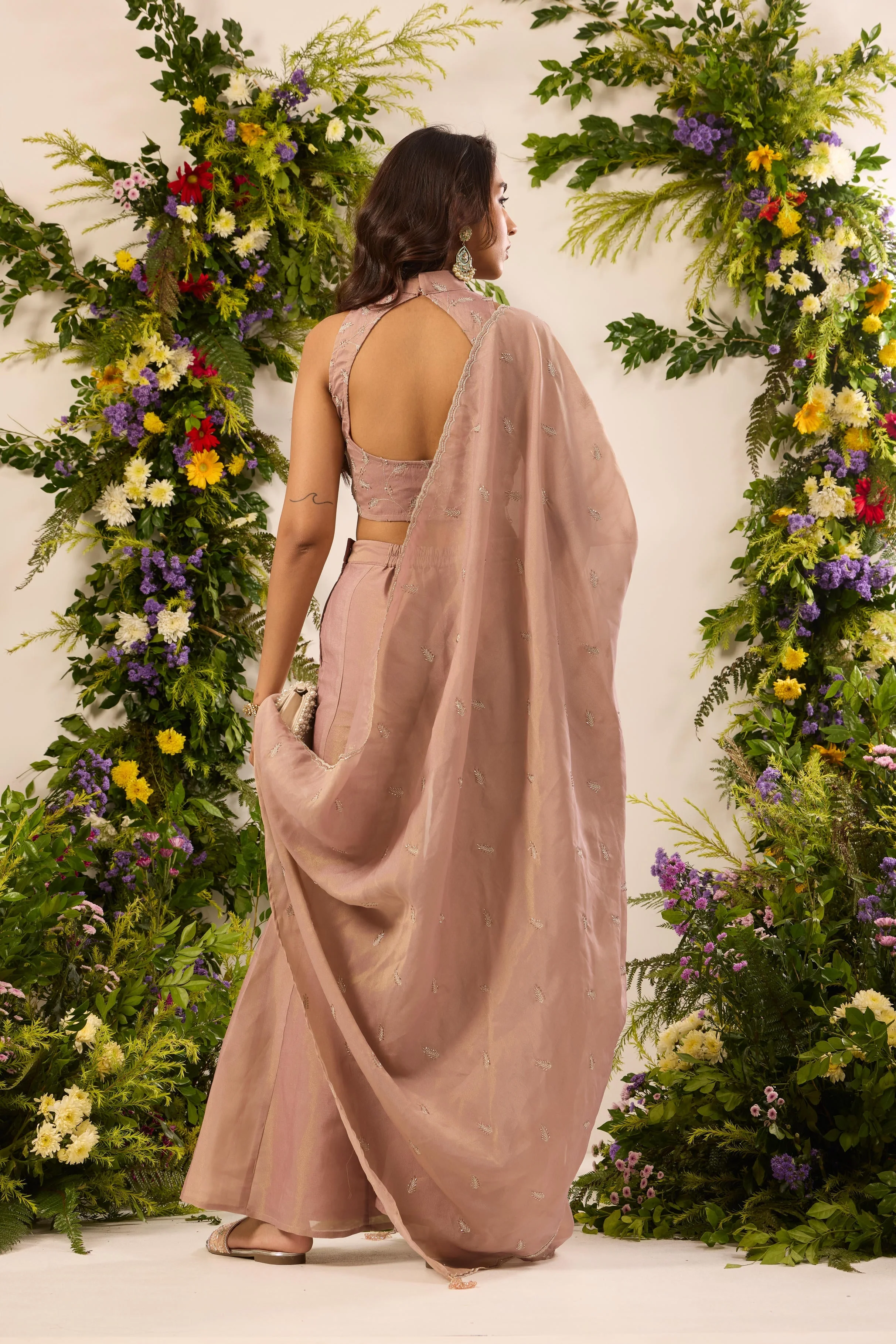 Mastaani Dusty Rose Sharara Set - Image 3