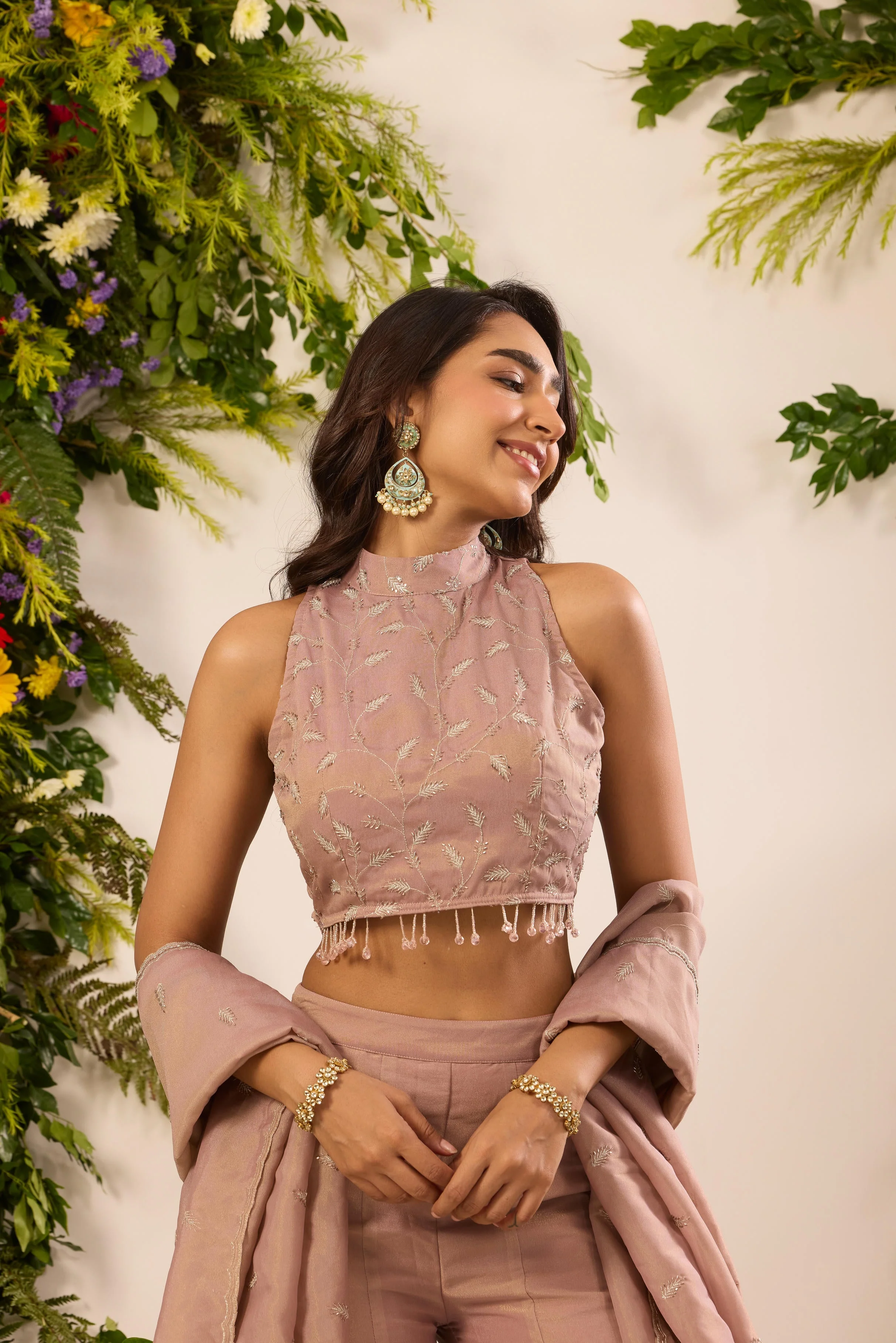 Mastaani Dusty Rose Sharara Set - Image 5