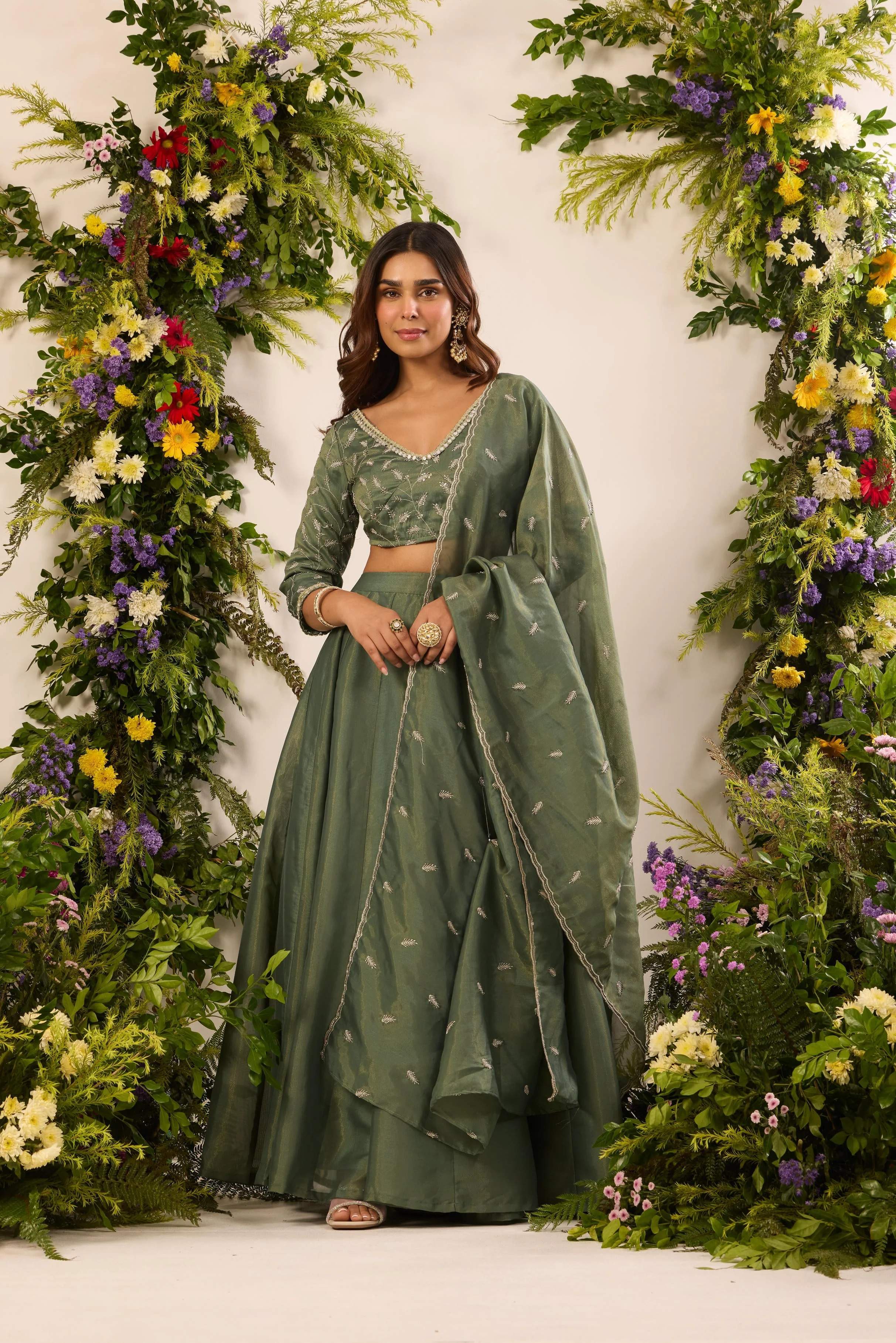 Mastaani Fern Green Lehenga Set - Image 3