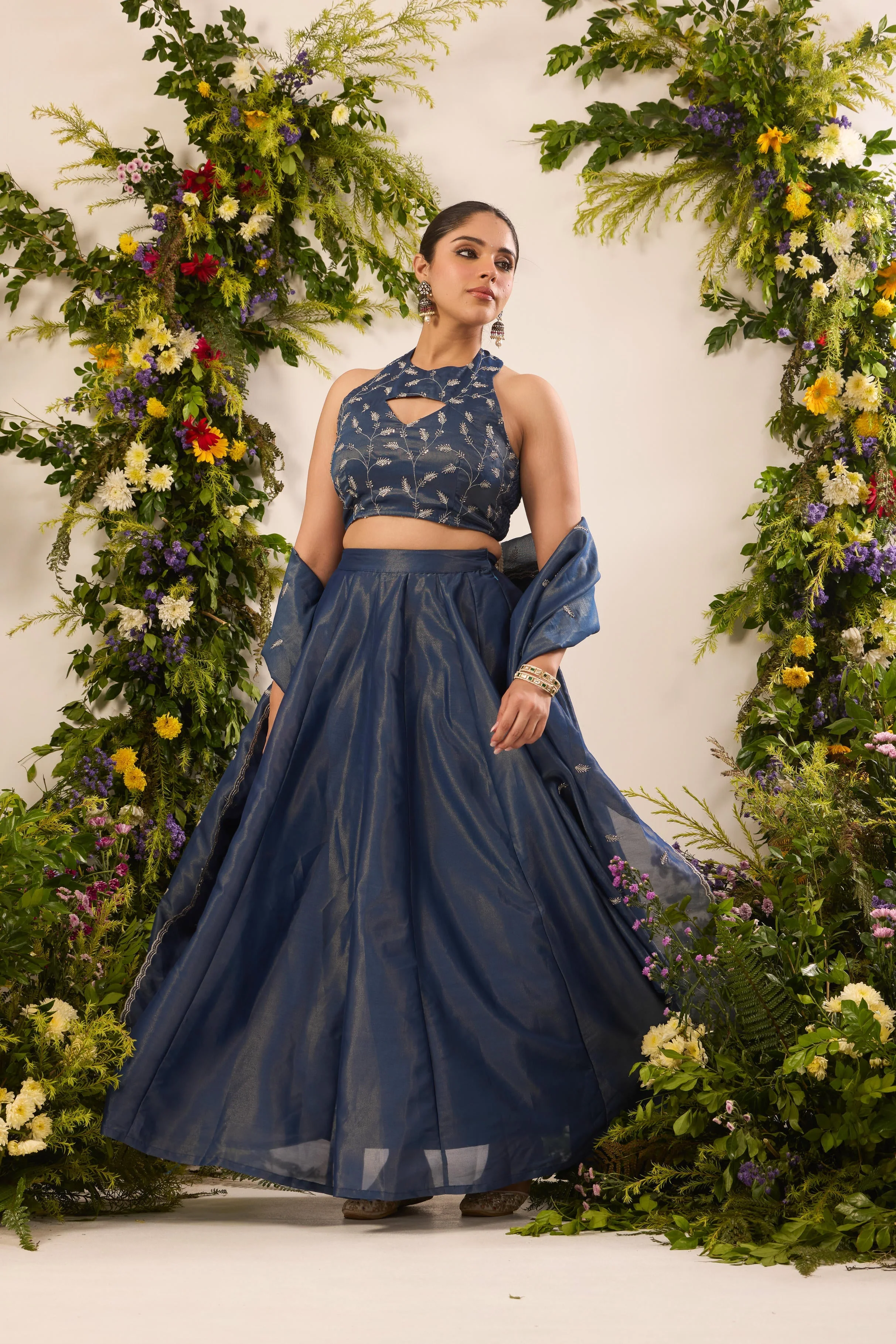 Mastaani Midnight Blue Majestic Lehenga Set - Image 6