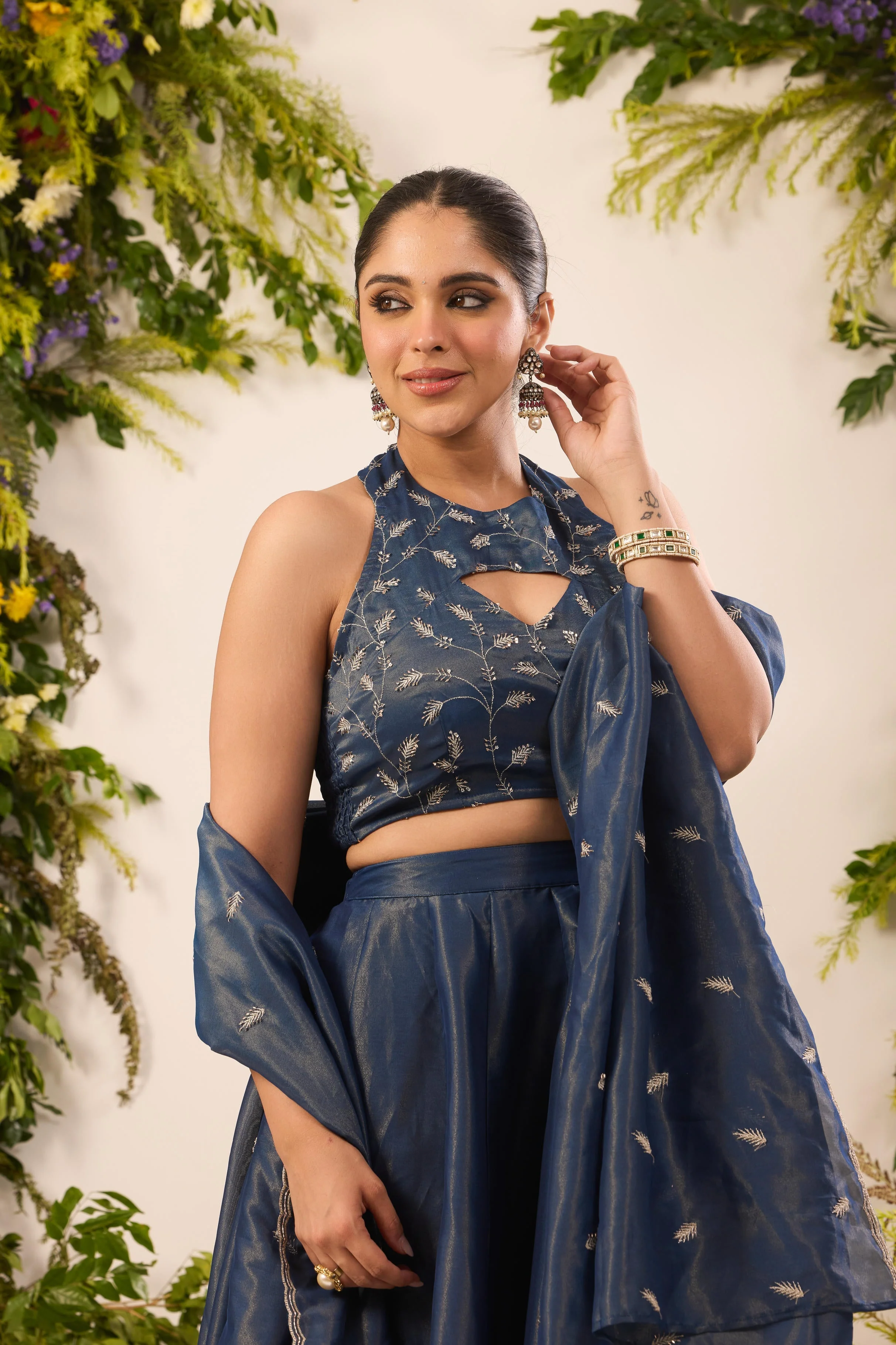 Mastaani Midnight Blue Majestic Lehenga Set - Image 8