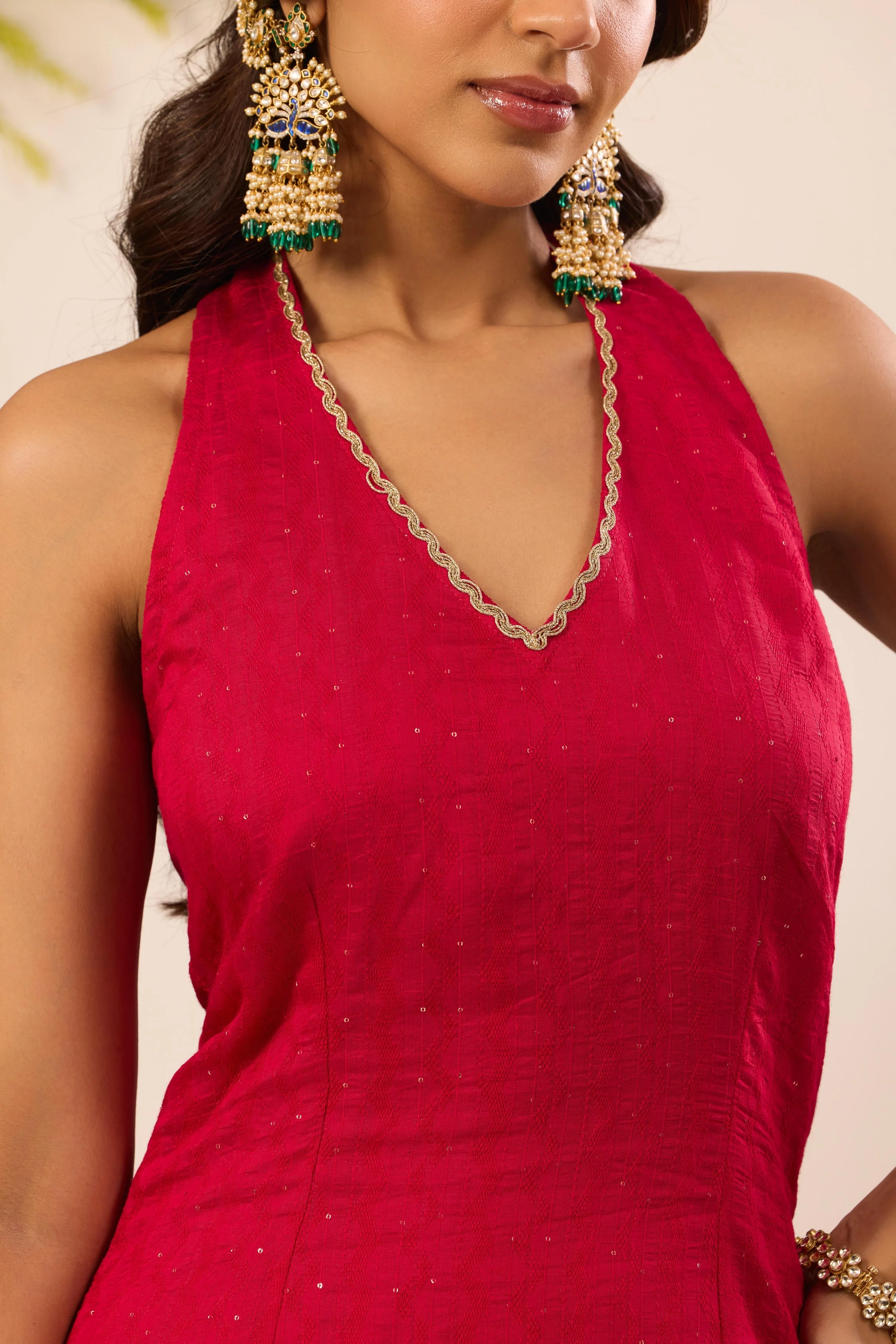 Mastaani Punch Pink Kurta Sharara Set - Image 3