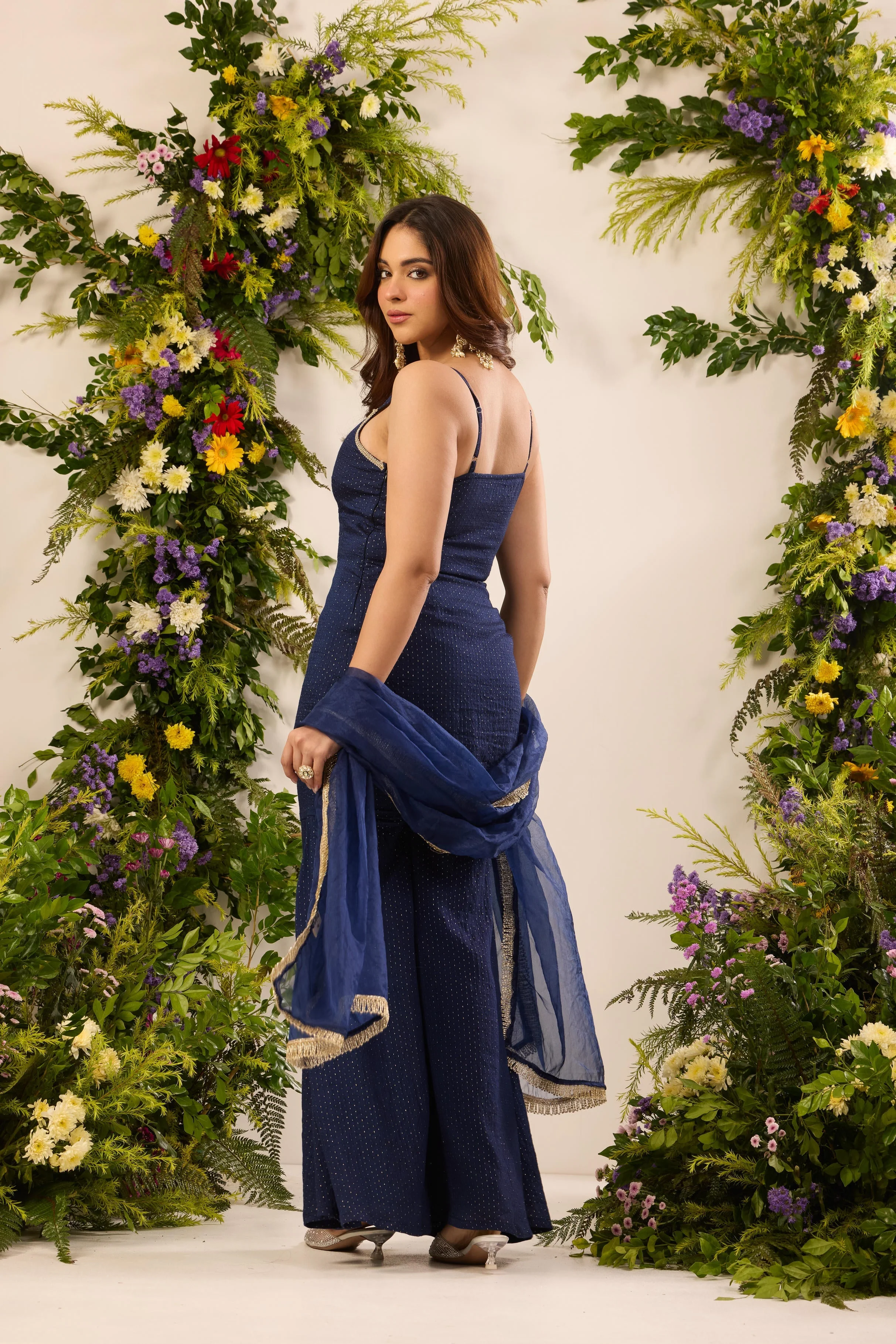 Mastaani Starlit Navy Sharara Set - Image 7