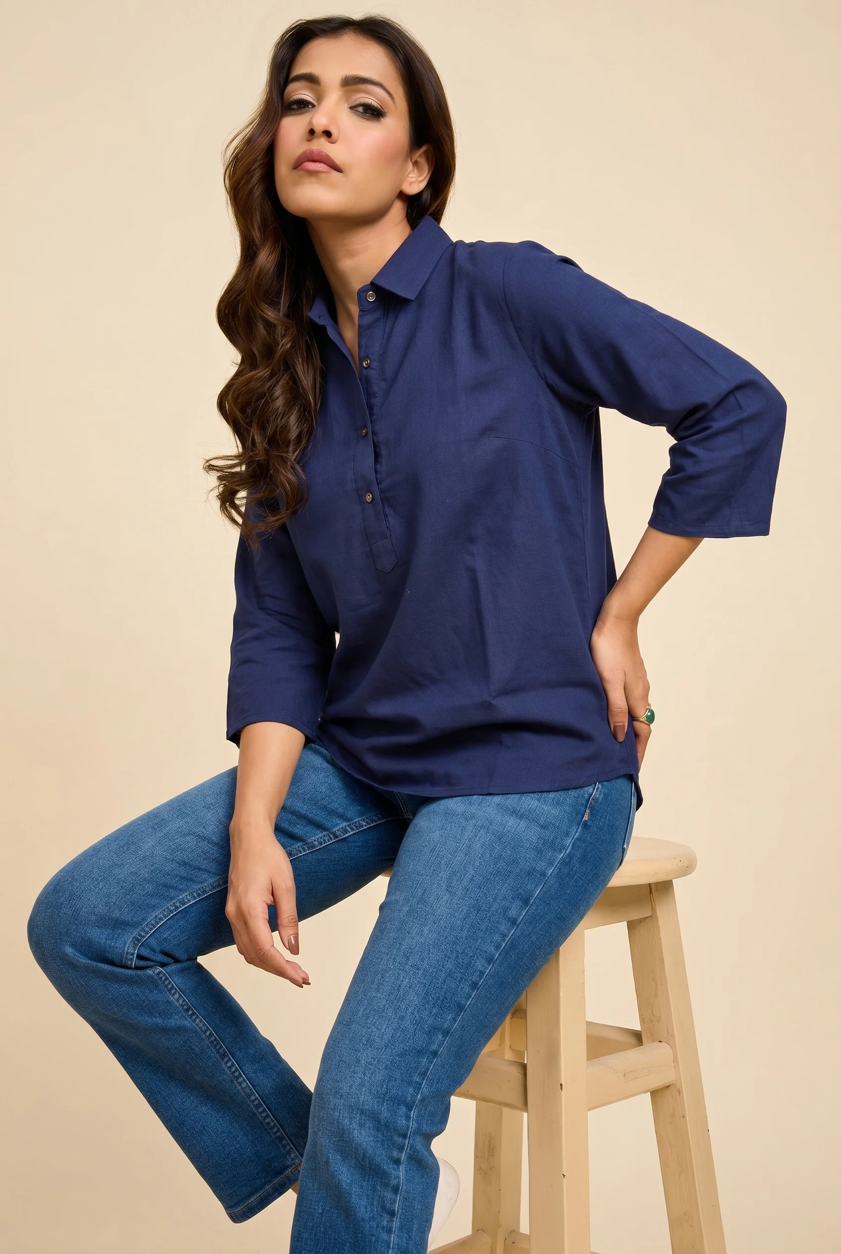 Navy Blue Relaxed Shirt - Image 4